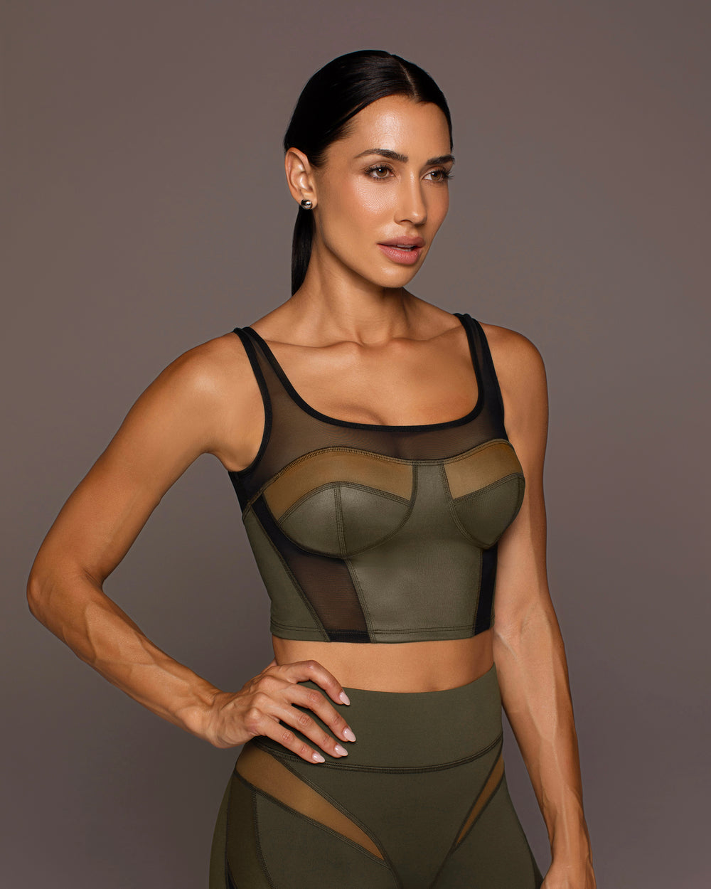 Aerial Gloss Bustier - Bronzed Olive