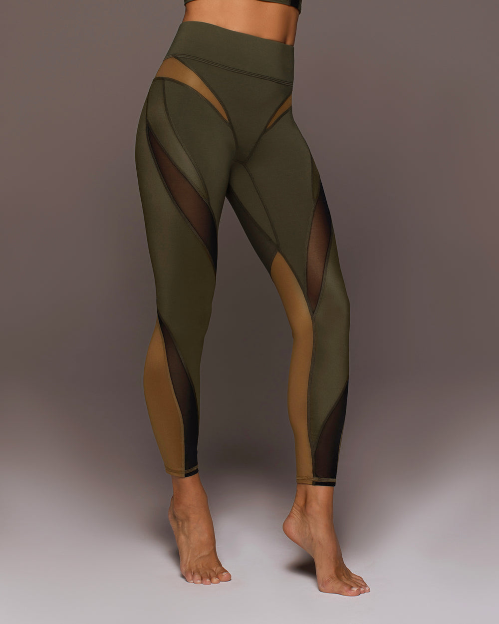 Aerial Gloss Legging - Bronzed Olive