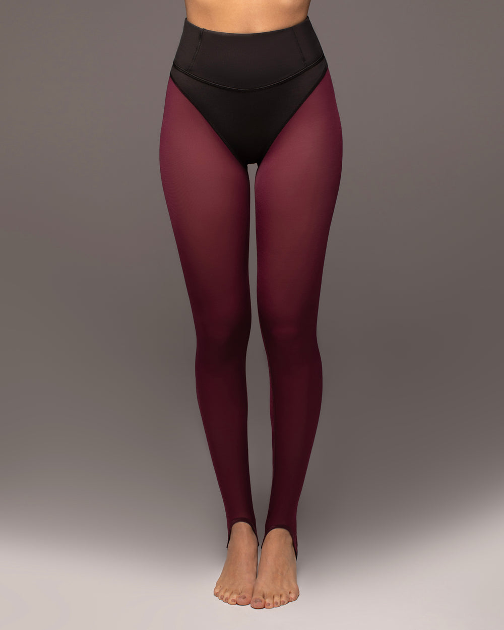 Ambient Stirrup Legging - Burgundy/Black