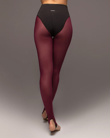 Ambient Stirrup Legging - Burgundy/Black