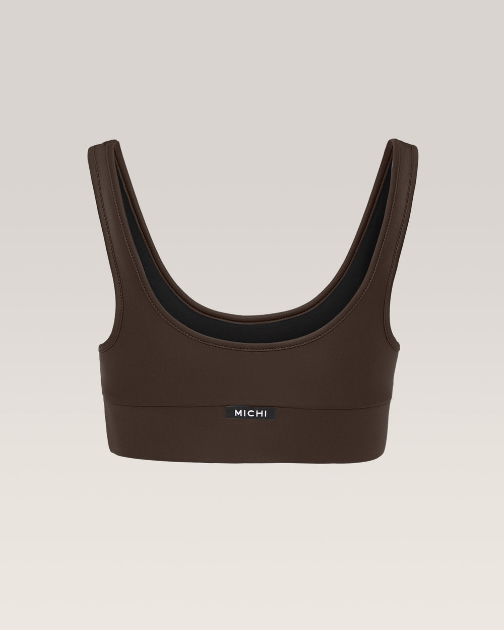 Basal Gloss Longline Bra - Dark Oak