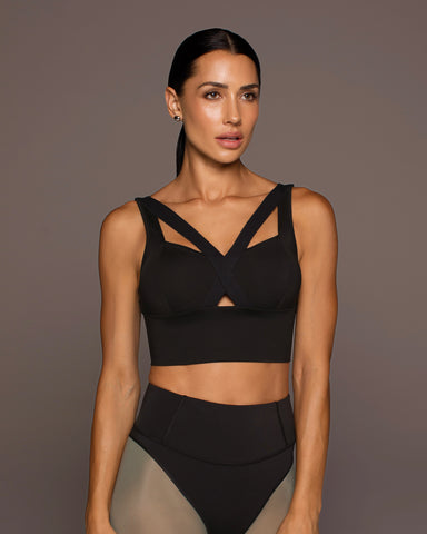 Feline Longline Bra - Black