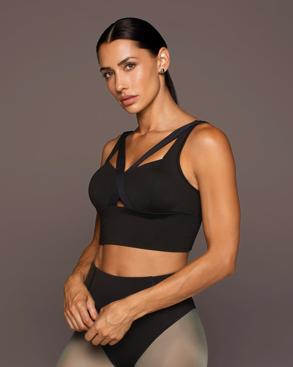 Feline Longline Bra - Black