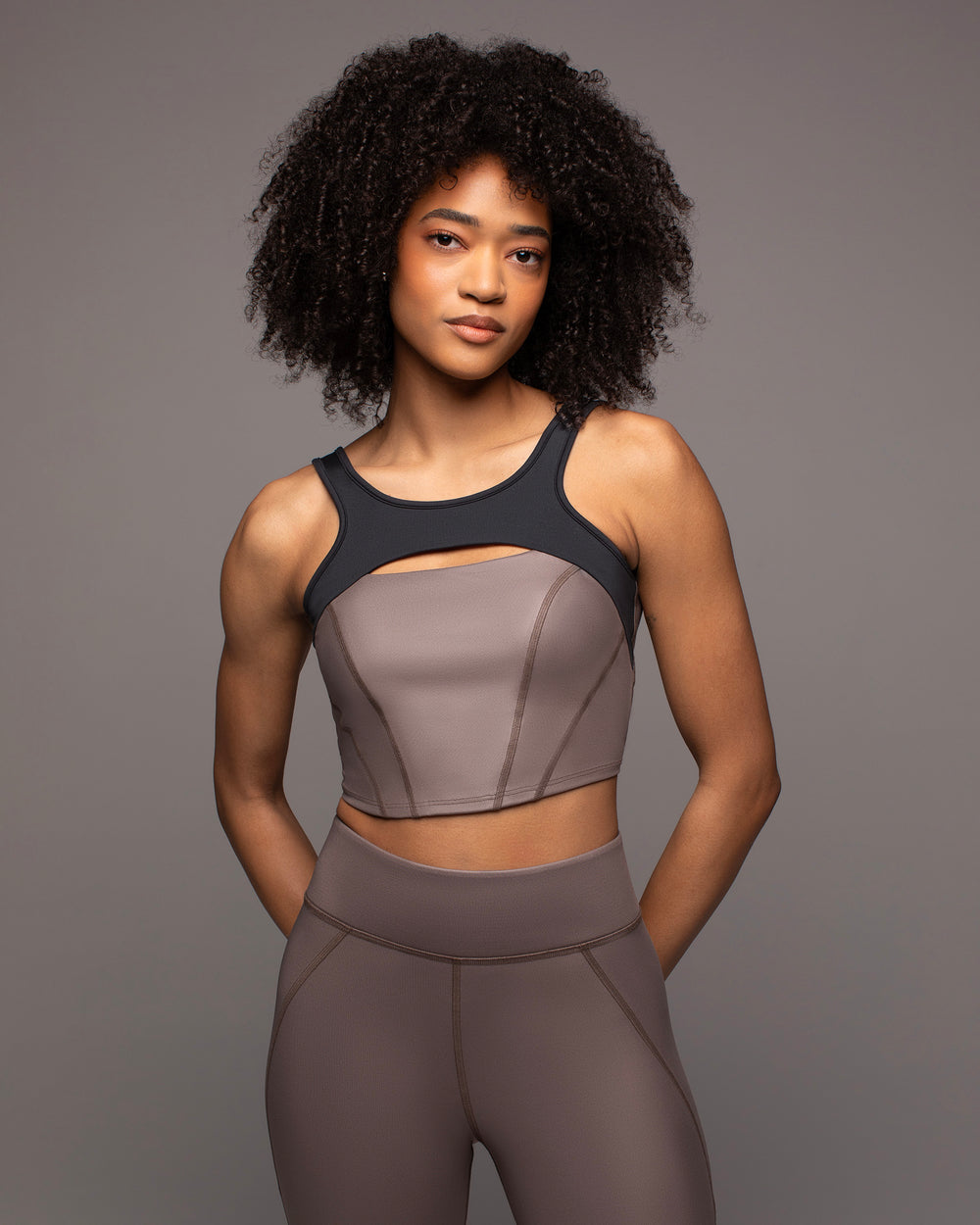 Fusion Gloss Bustier - Bronzed Pewter/Black