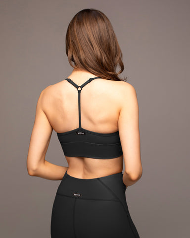 Palma Gloss Longline Bra - Black