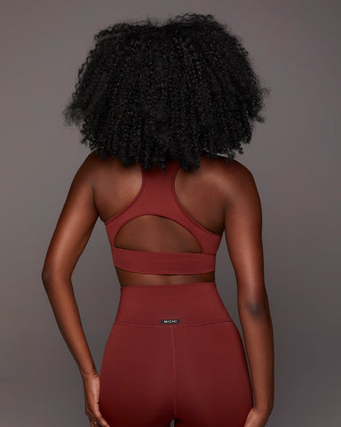 Ray V-Neck Longline Bra - Terracotta