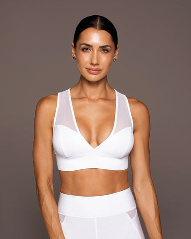 Solstice Longline Bra - White