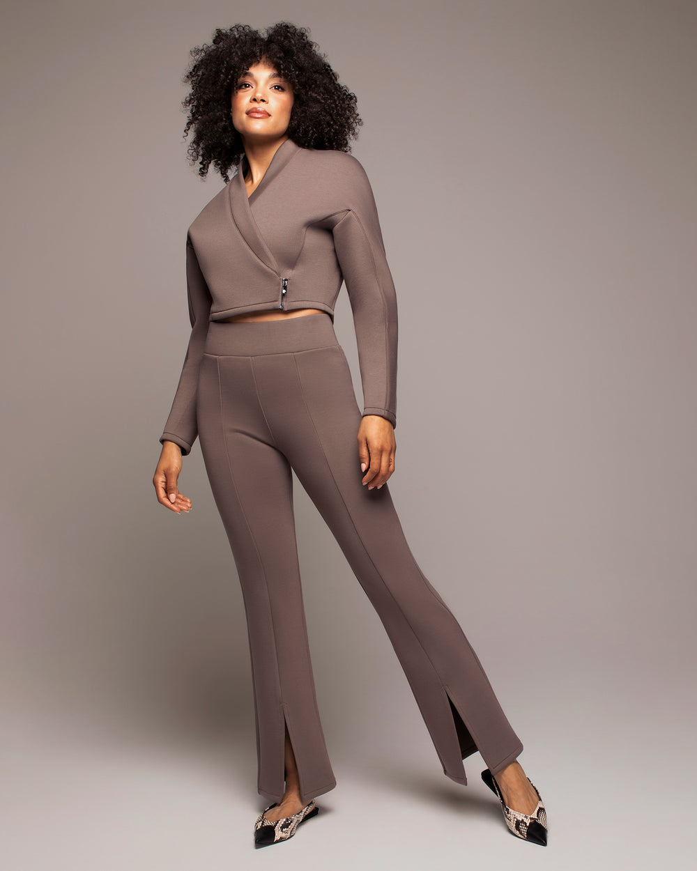 Volta Wrap Jacket - Deep Taupe