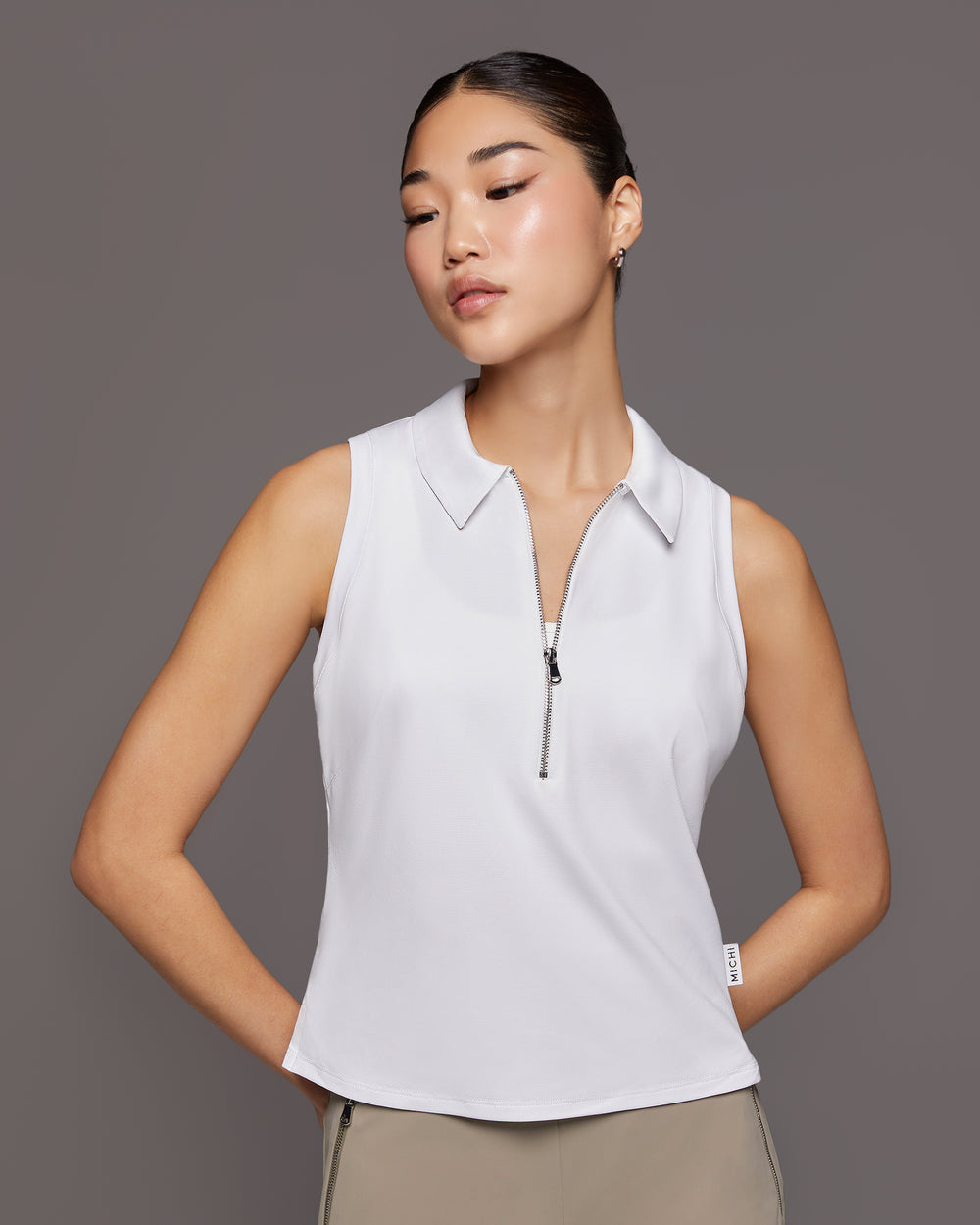 Ace Sleeveless Polo - White