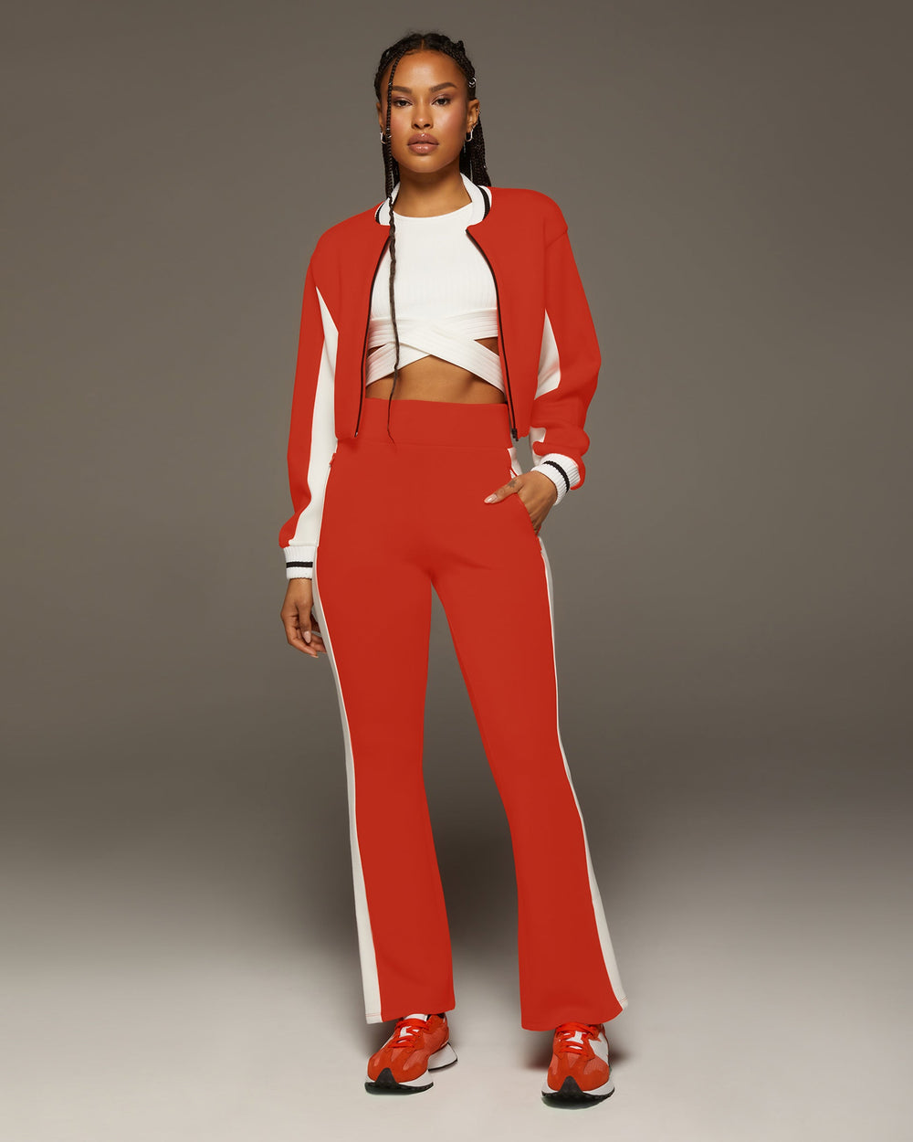 Carve Flare Pant - Fire Orange/Ivory