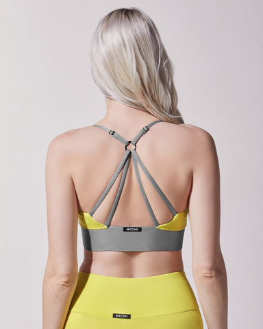 Medusa Longline Bra - Platinum/Acid Yellow