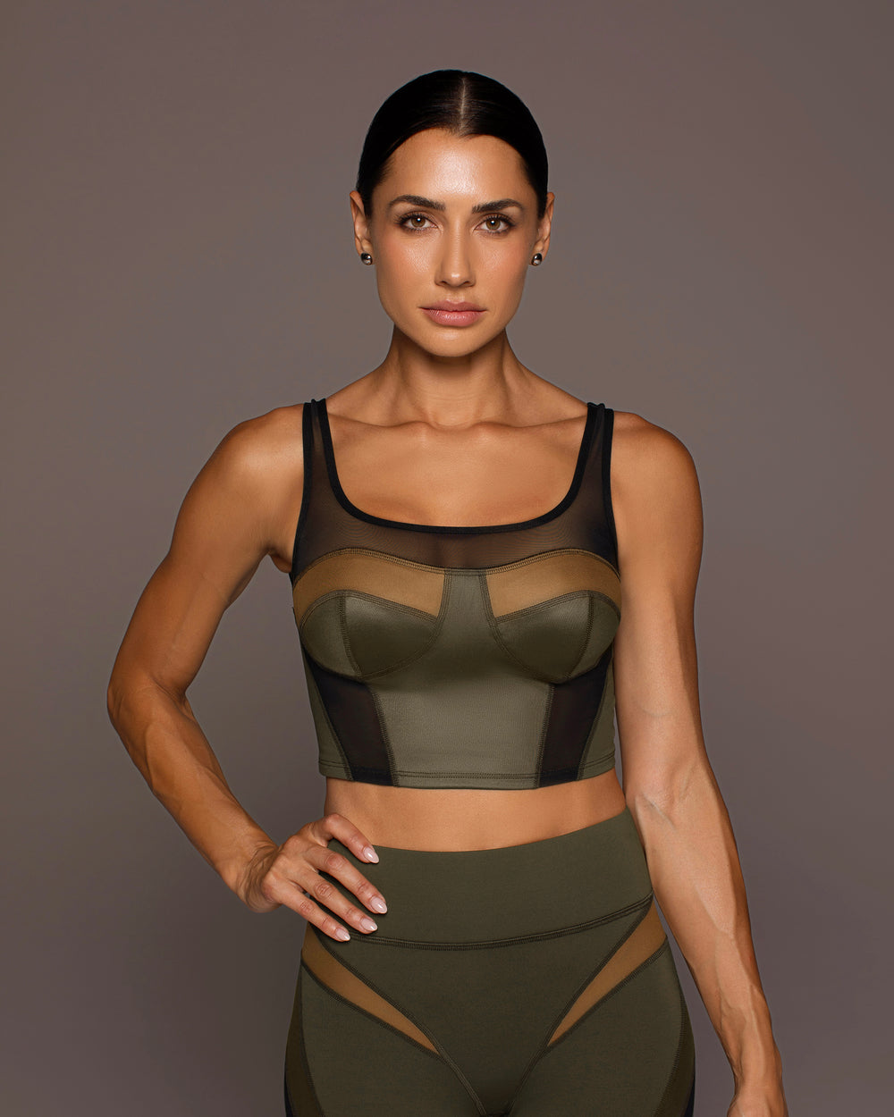 Aerial Gloss Bustier - Bronzed Olive