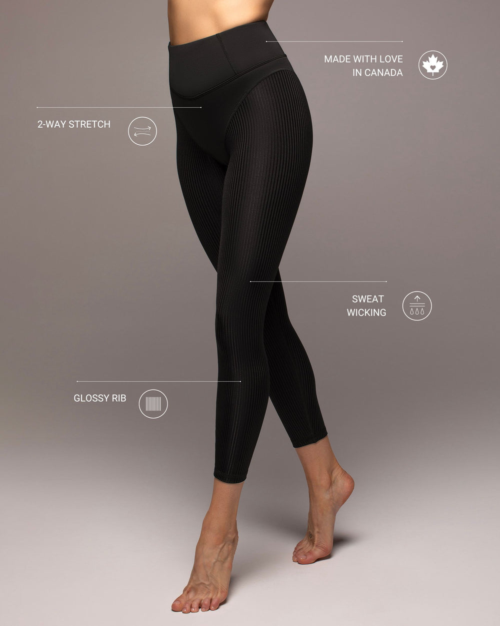 Ambient Ribbed Legging - Black