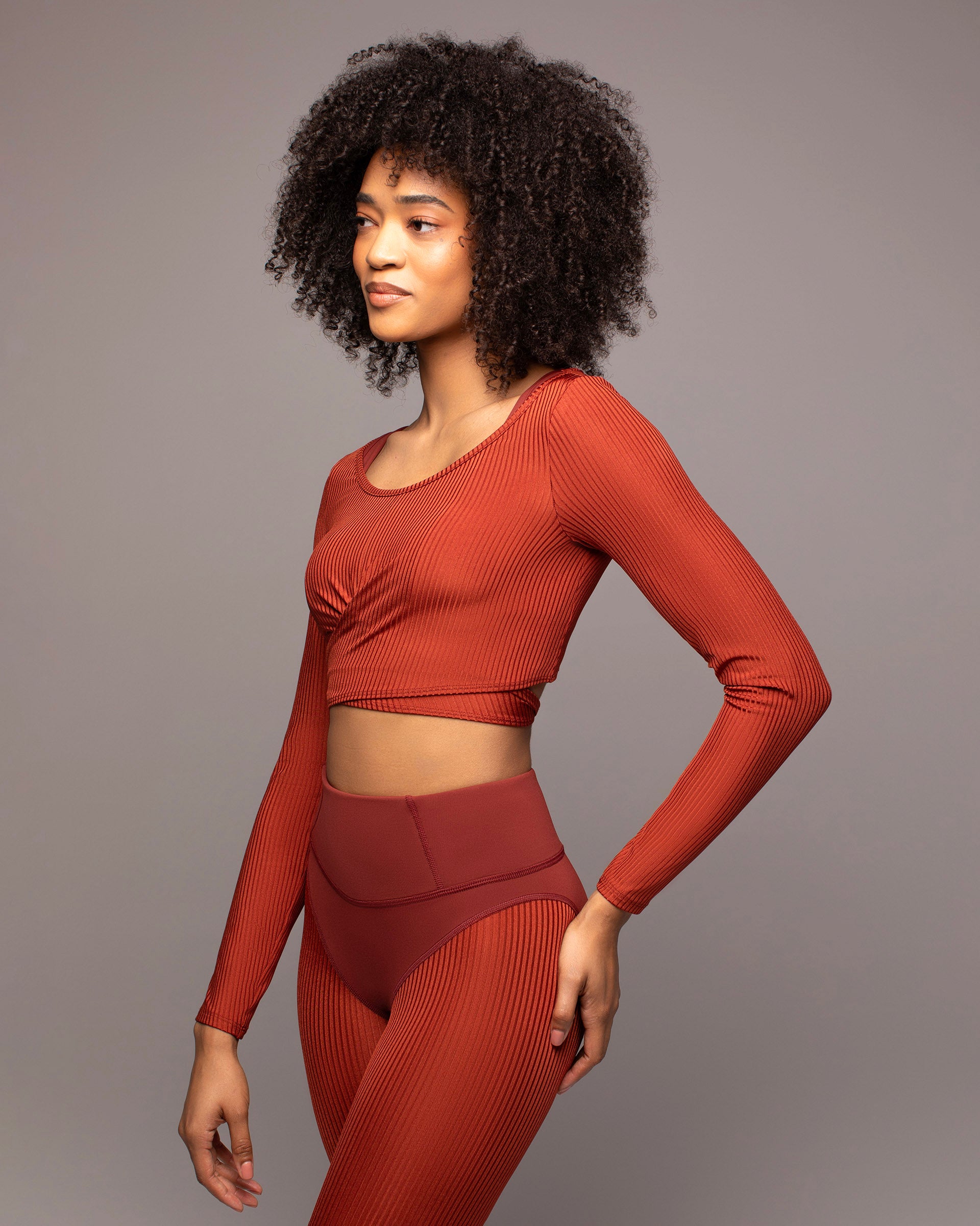 Shop the Ambient Ribbed Wrap Top | High-fashion Activewear Brand