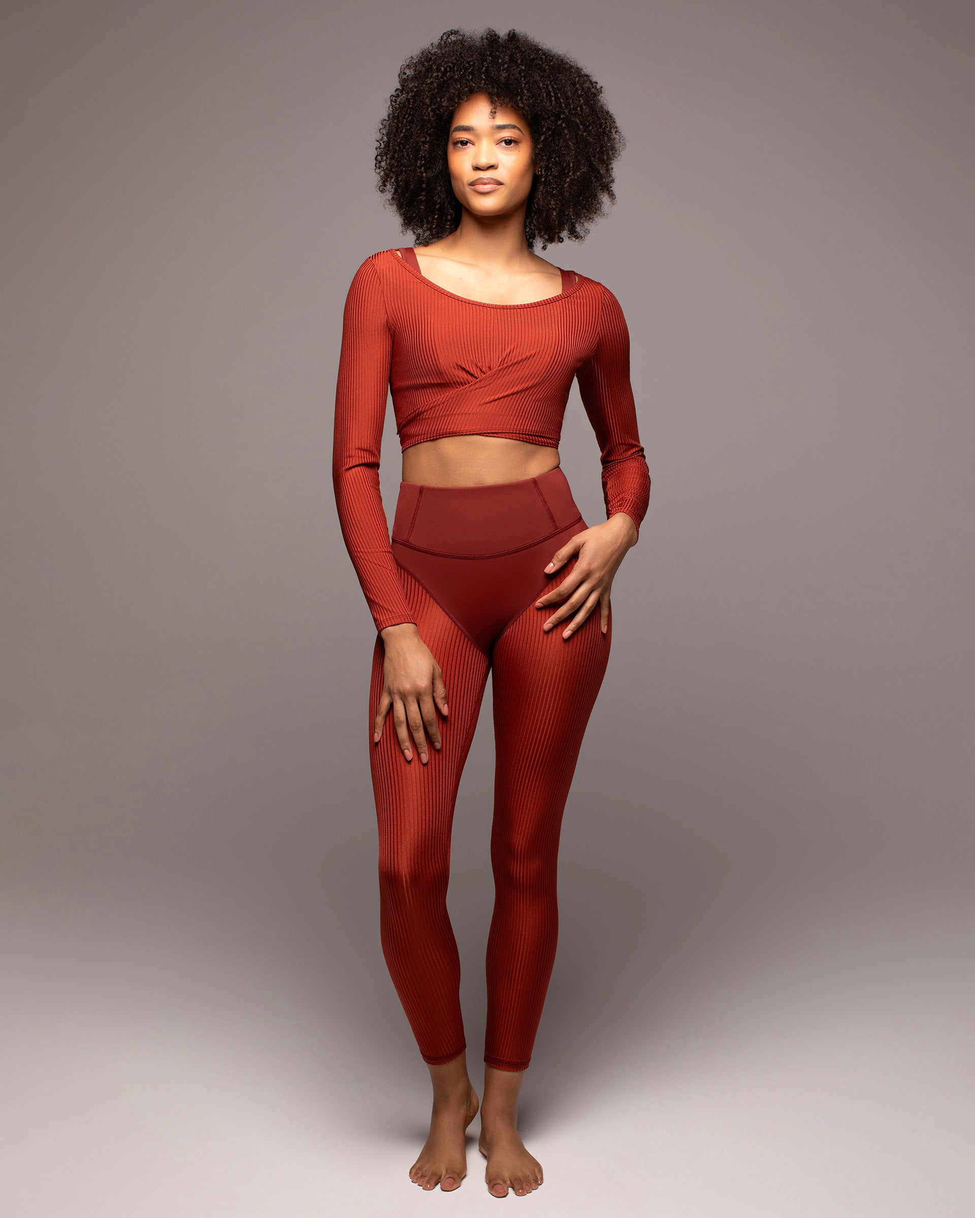 Shop the Ambient Ribbed Wrap Top | High-fashion Activewear Brand