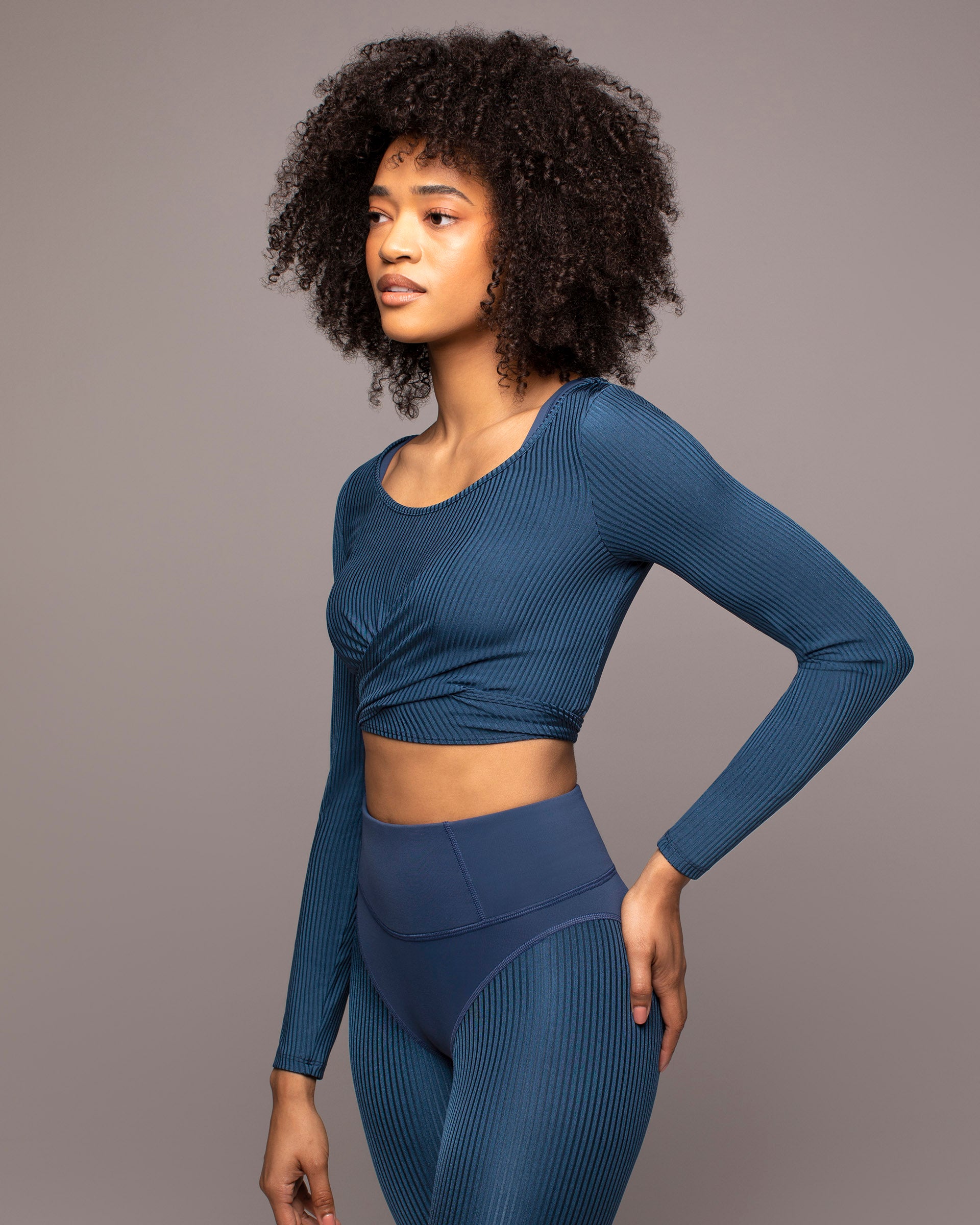 Shop the Ambient Ribbed Wrap Top | High-fashion Activewear Brand