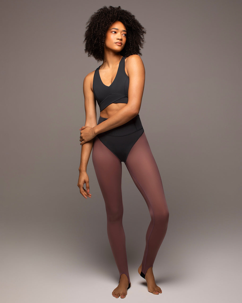 Ambient Stirrup Legging - Mauve Mist/Black