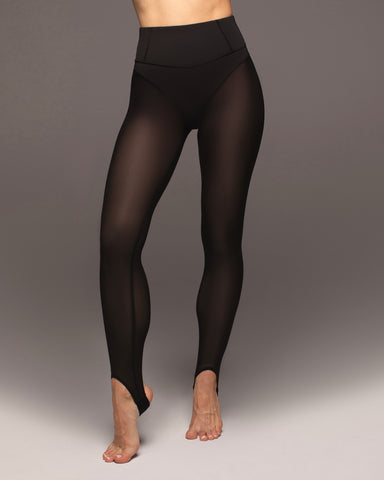 Athletique Low-Waisted Ribbed Leggings with Hidden Pocket and Mesh Panels
