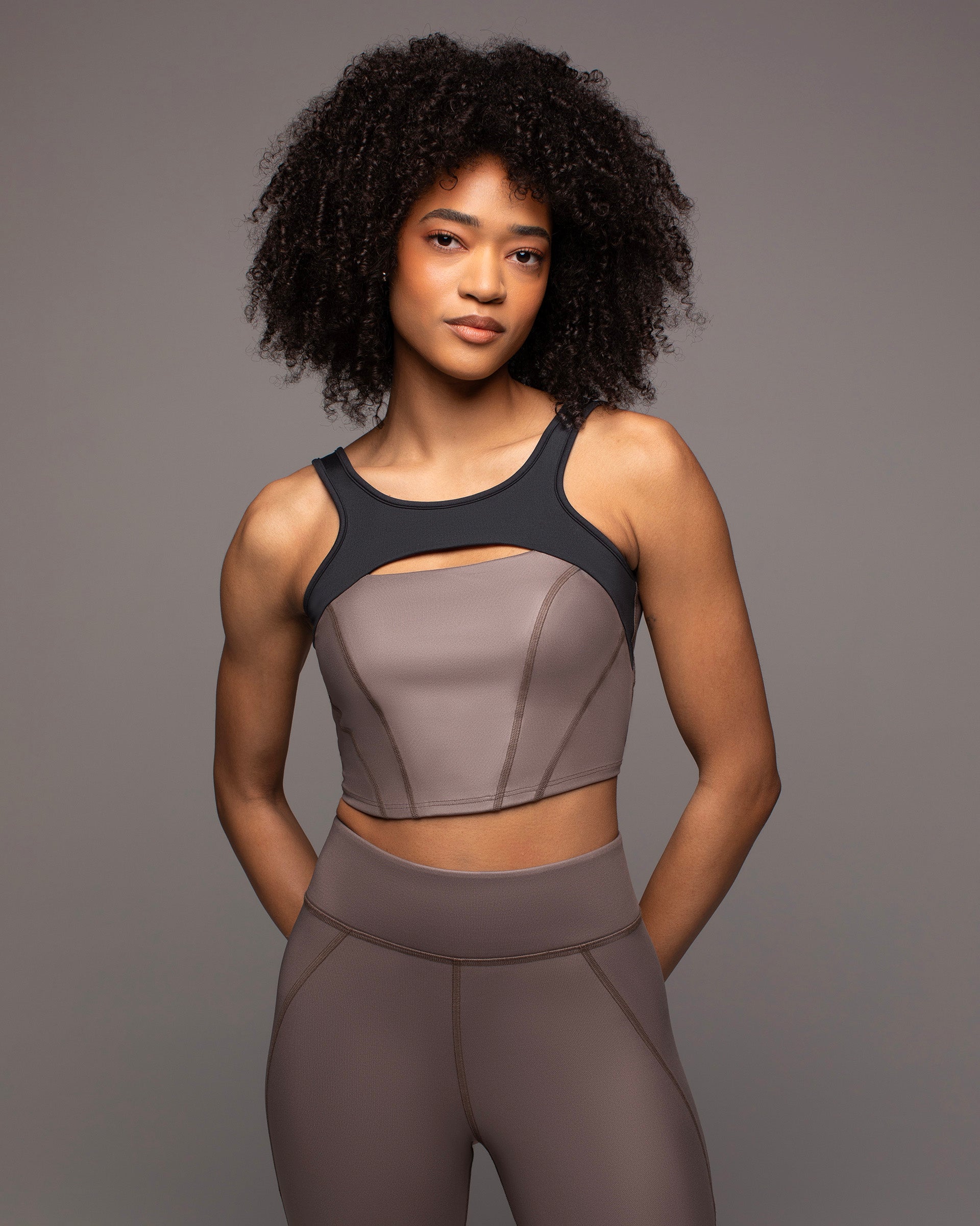 Fusion Gloss Bustier - Bronzed Pewter/Black