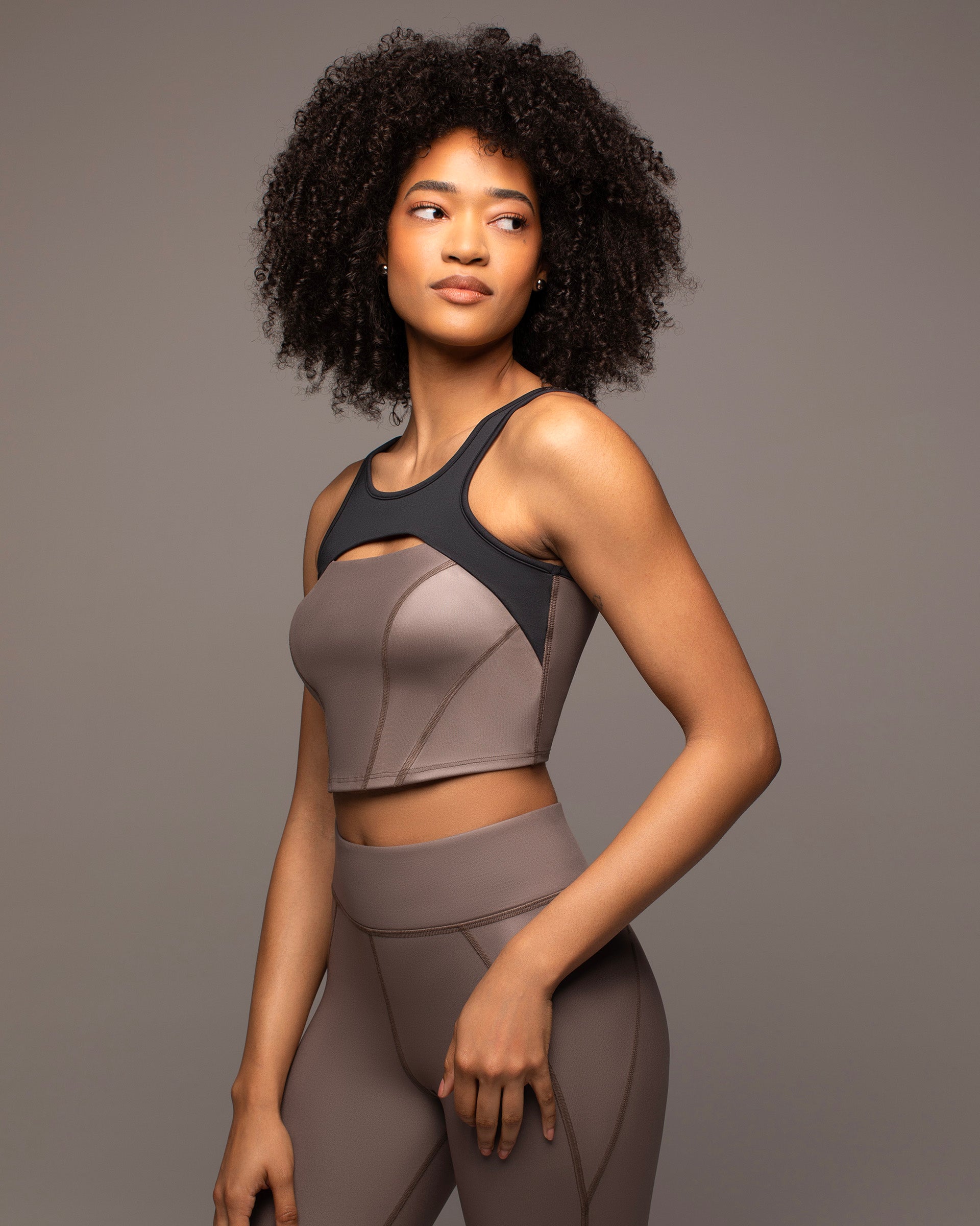 Fusion Gloss Bustier - Bronzed Pewter/Black