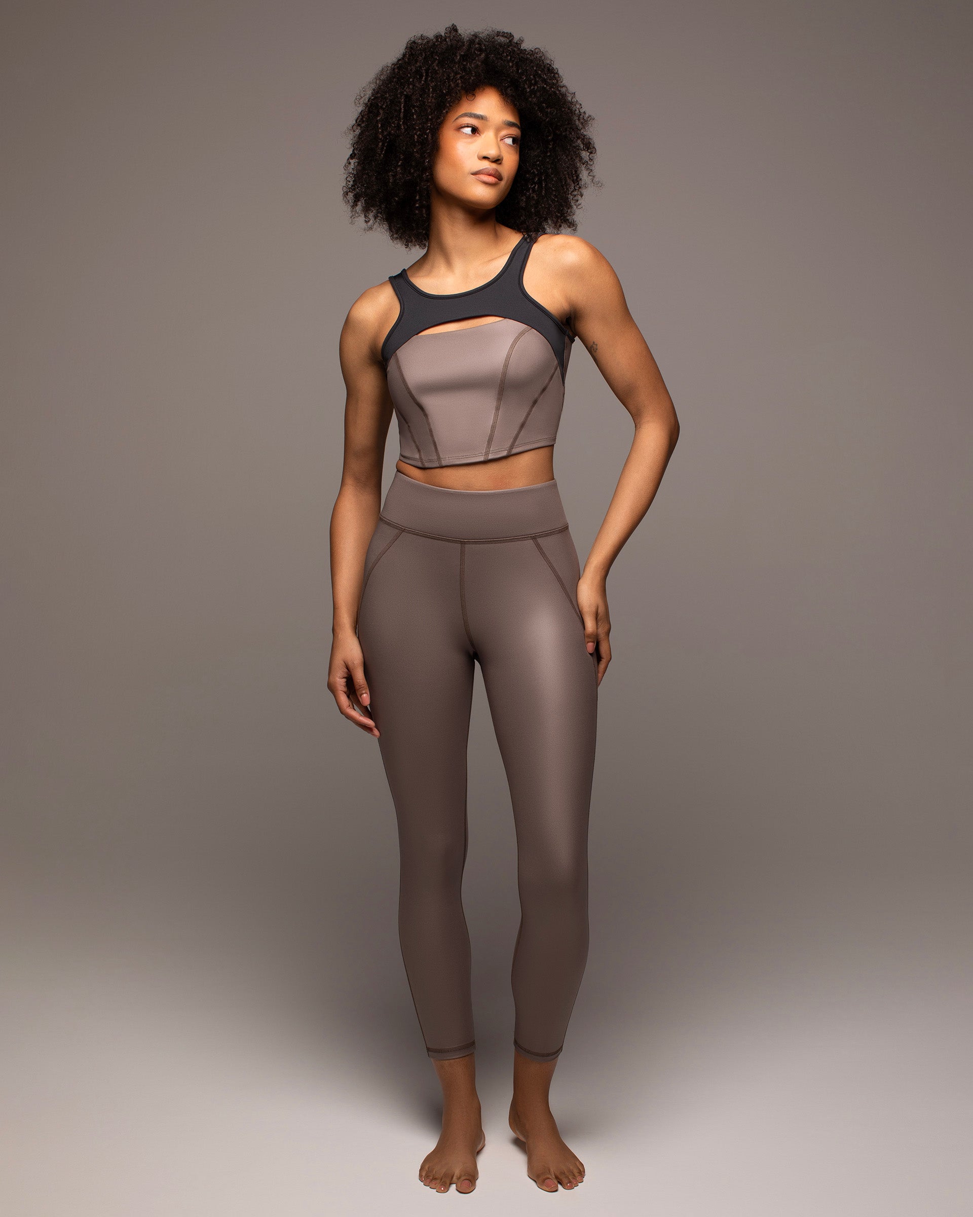 Fusion Gloss Bustier - Bronzed Pewter/Black