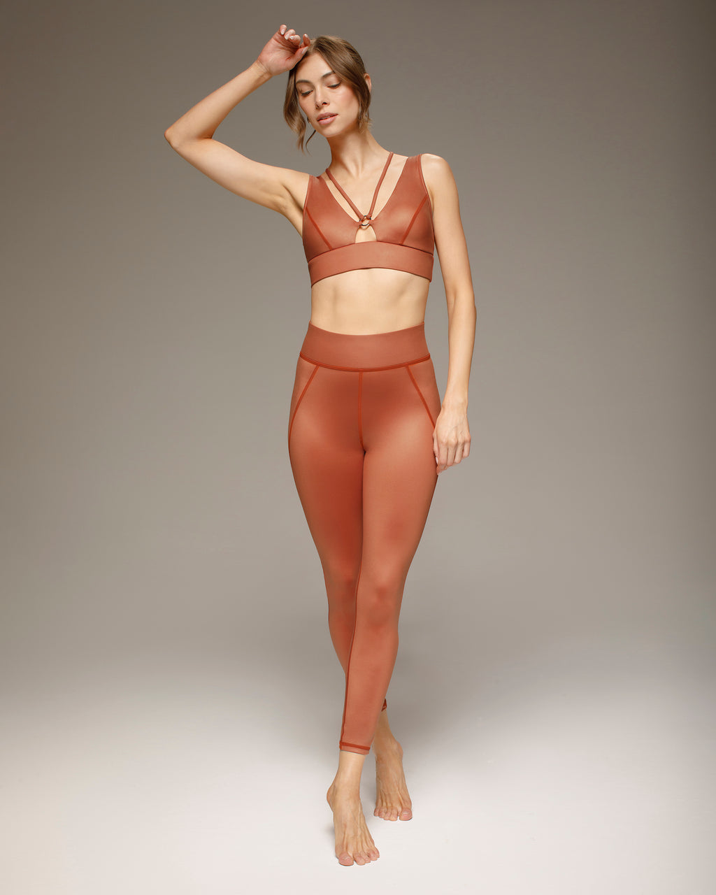 Liquid Gloss Legging - Burnt Orange