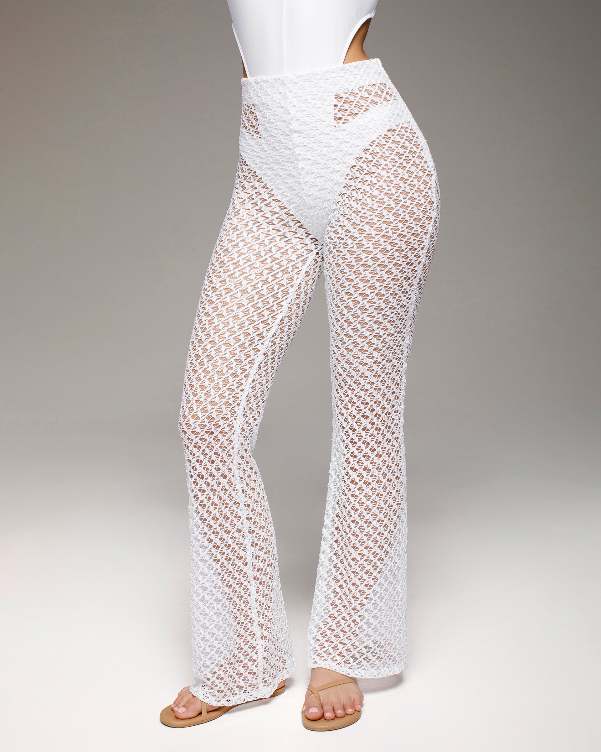 Merletto Flare Pant - White