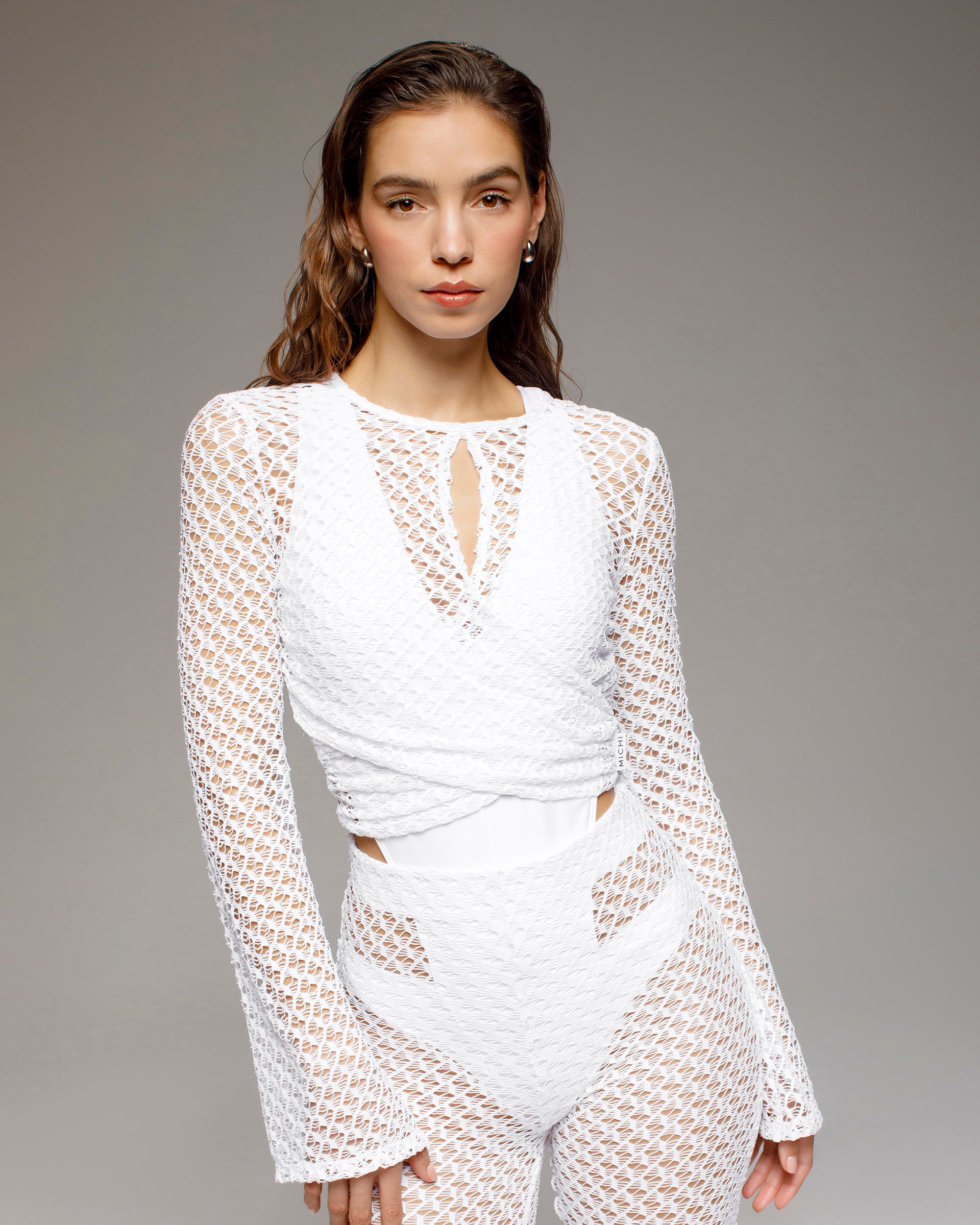 Merletto Long Sleeve Top - White