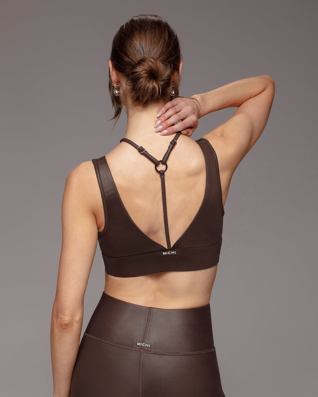Odyssey Gloss Longline Bra - Dark Oak