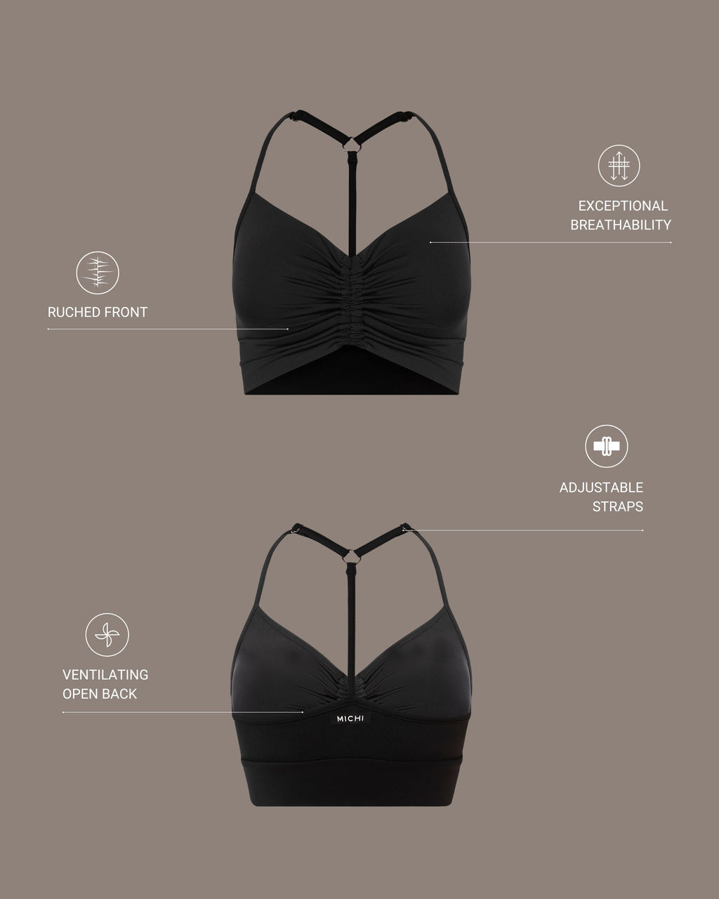 Palma Longline Bra - Black