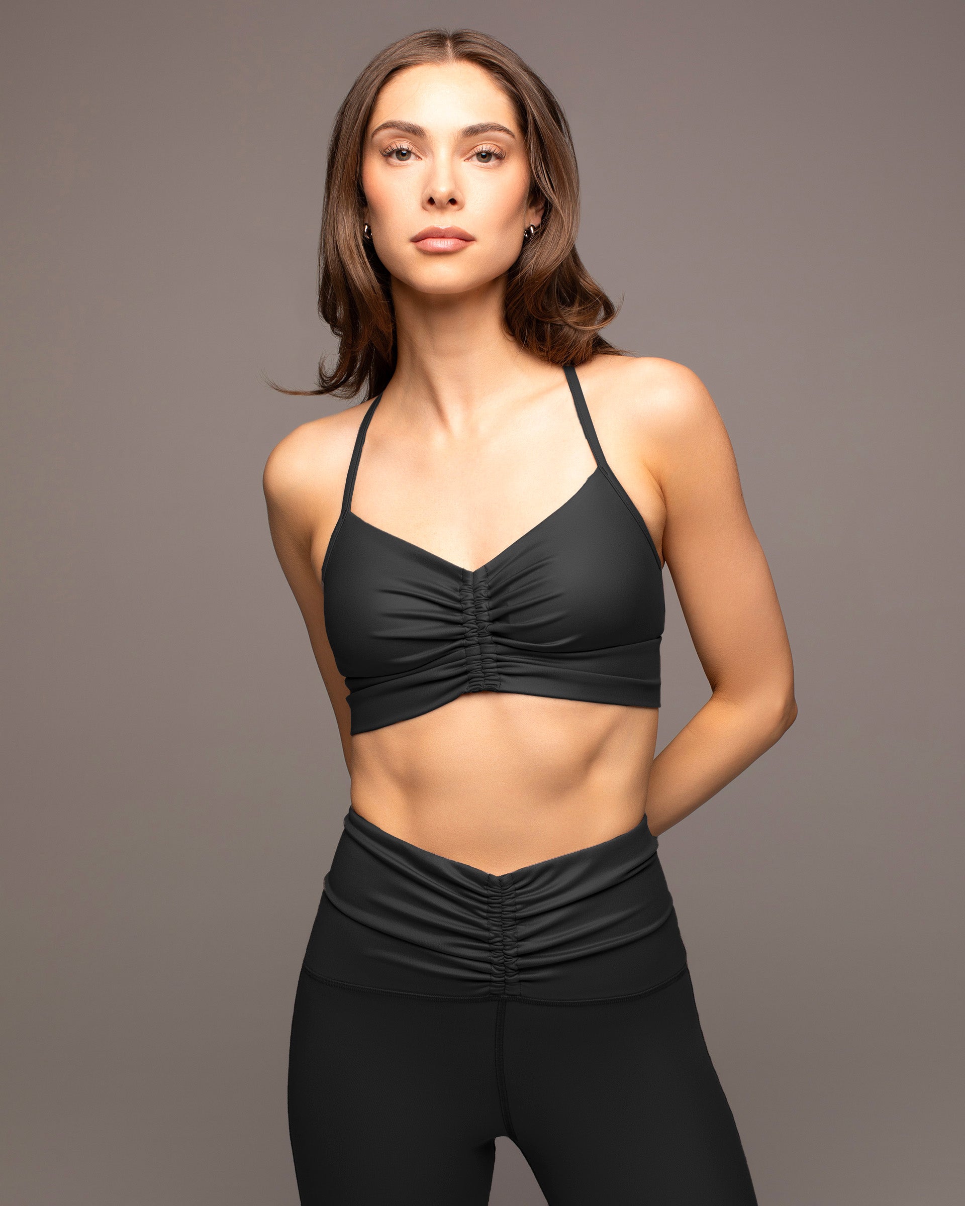 Palma Gloss Longline Bra - Black