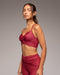 Palma Gloss Longline Bra - Cabaret Red
