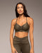 Palma Gloss Longline Bra - Olive