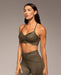 Palma Gloss Longline Bra - Olive