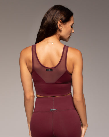 Palma Mesh Longline Bra - Bordeaux