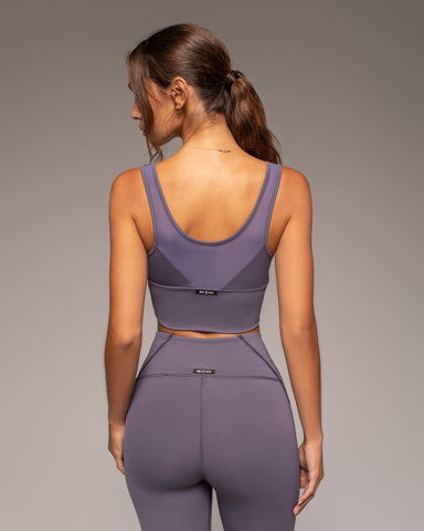 Palma Mesh Longline Bra - Dark Lavender