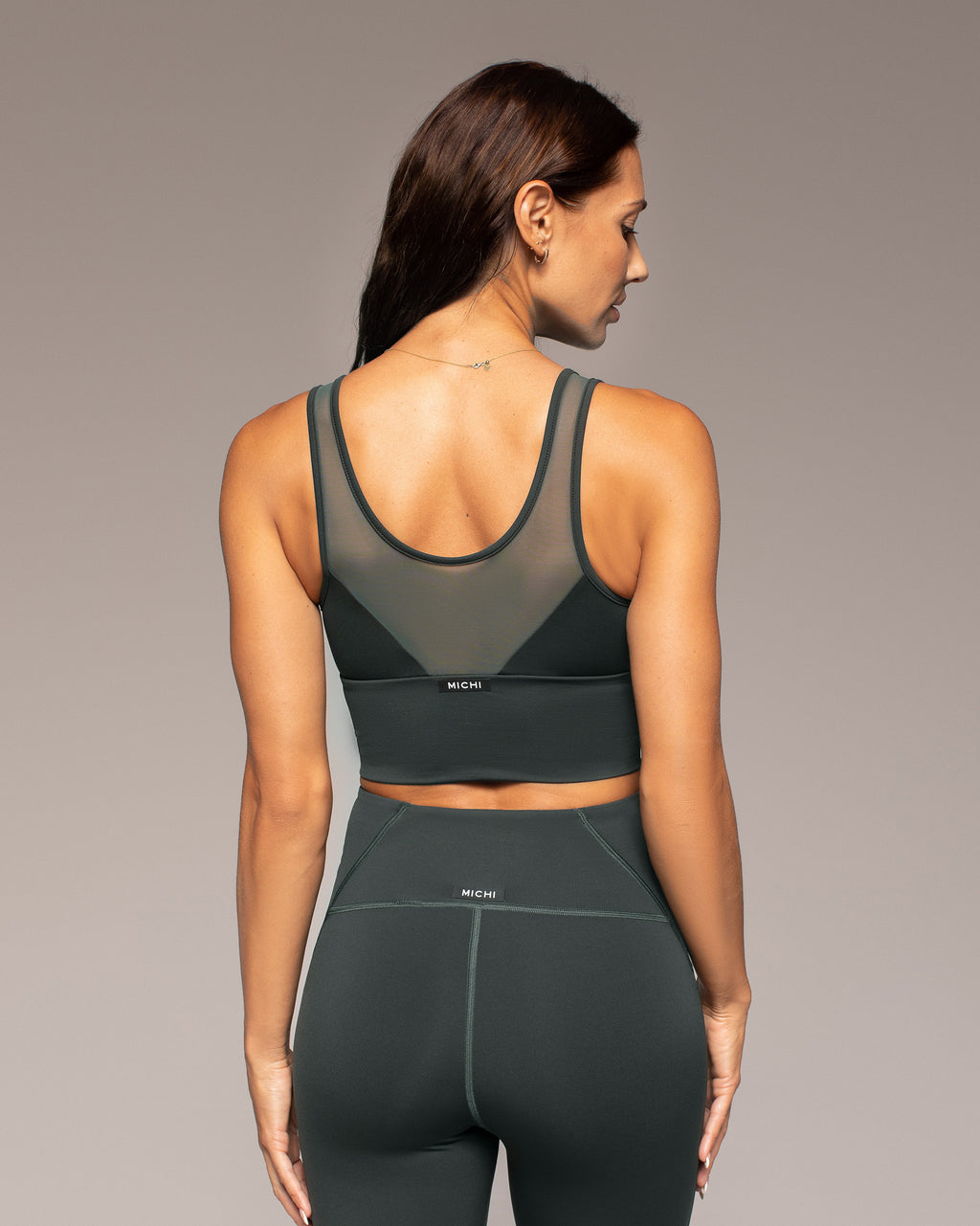 Palma Mesh Longline Bra - Forest