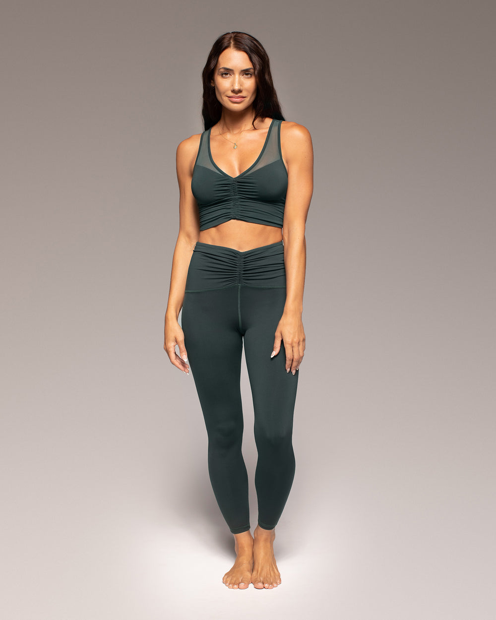 Palma Mesh Longline Bra - Forest
