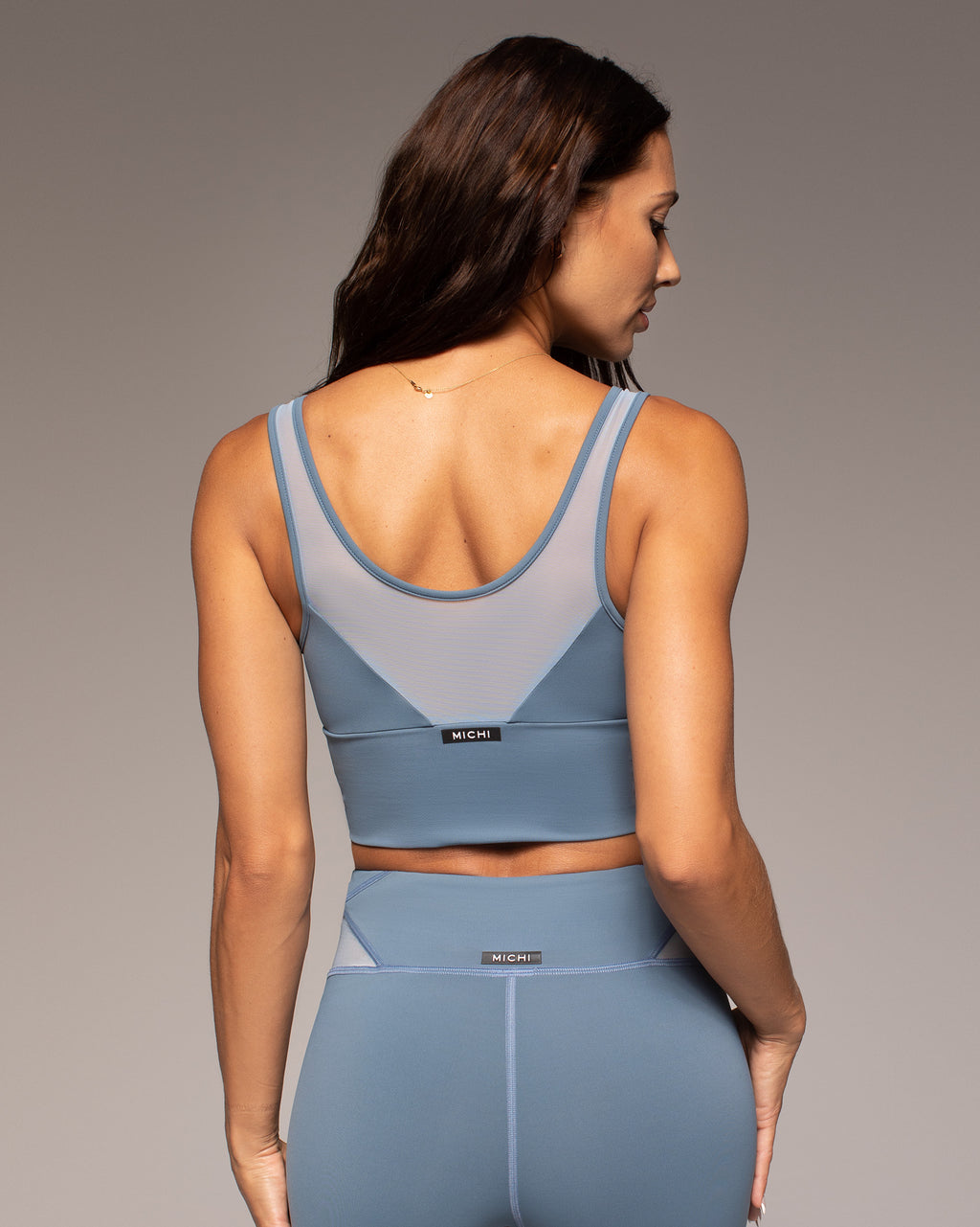 Palma Mesh Longline Bra - Storm Blue