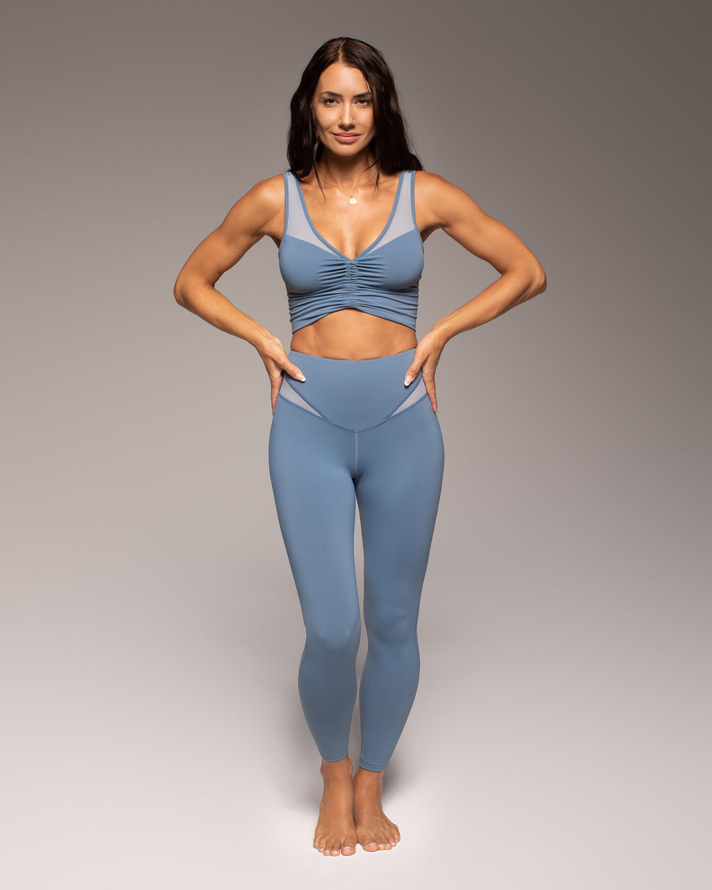 Palma Mesh Longline Bra - Storm Blue
