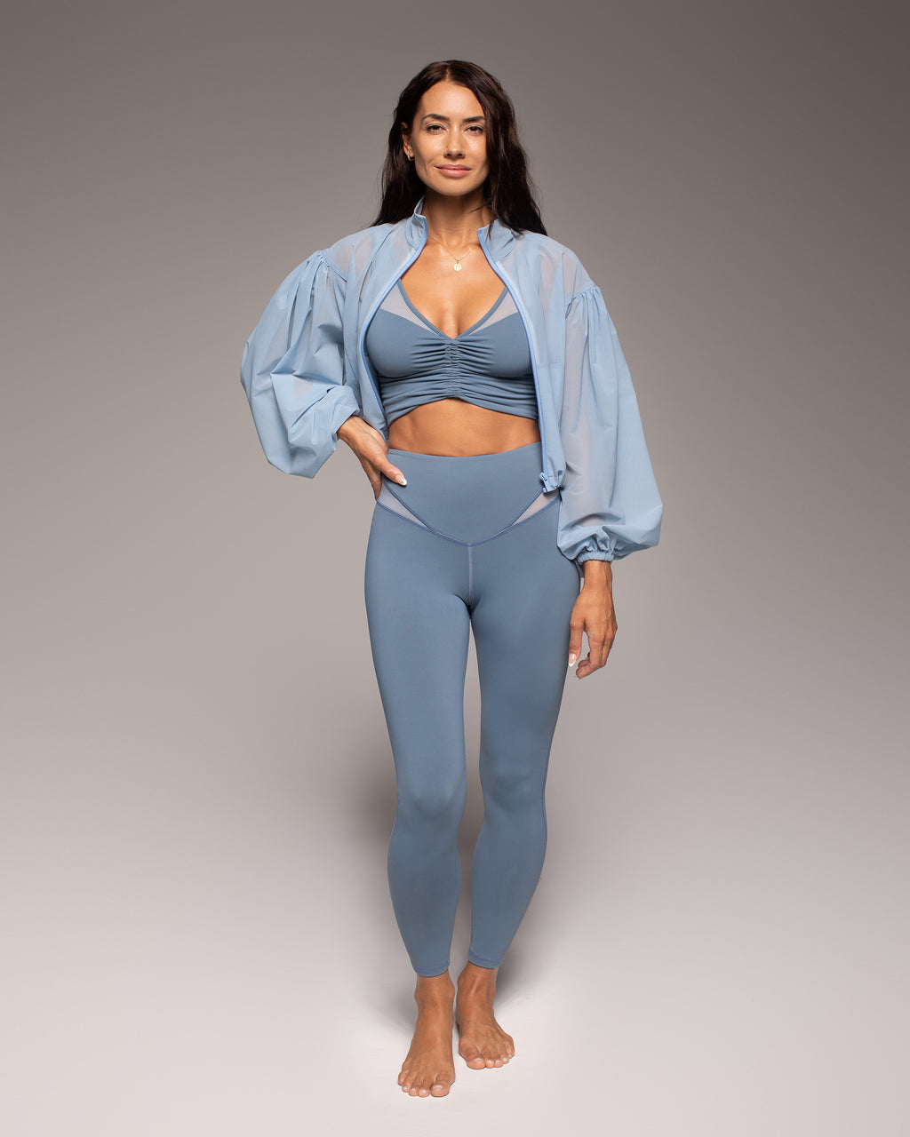 Palma Mesh Longline Bra - Storm Blue