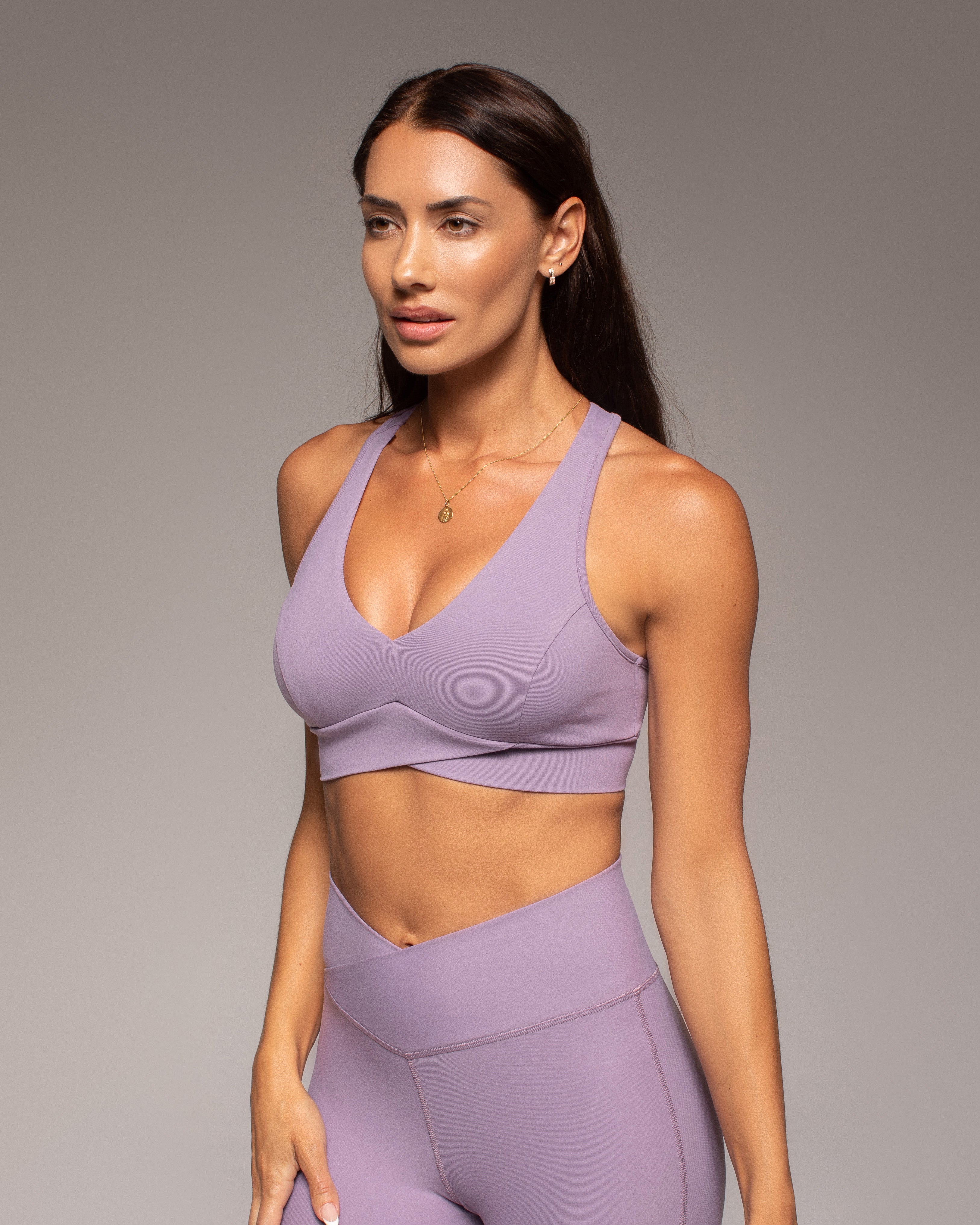 Ray V-Neck Longline Bra - Lavender