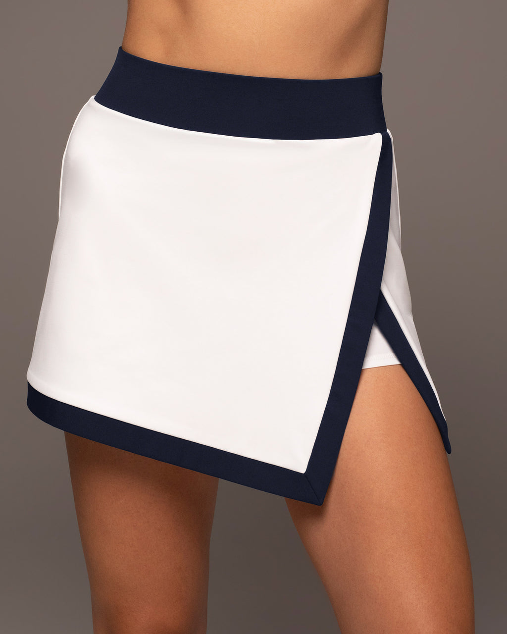 Rival Tennis Skirt W/ Shorts - White/Deep Sea Navy