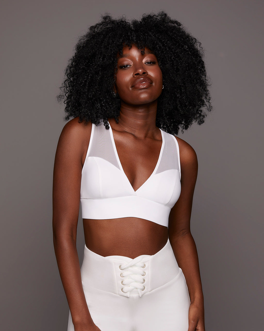 Solstice Longline Bra - White
