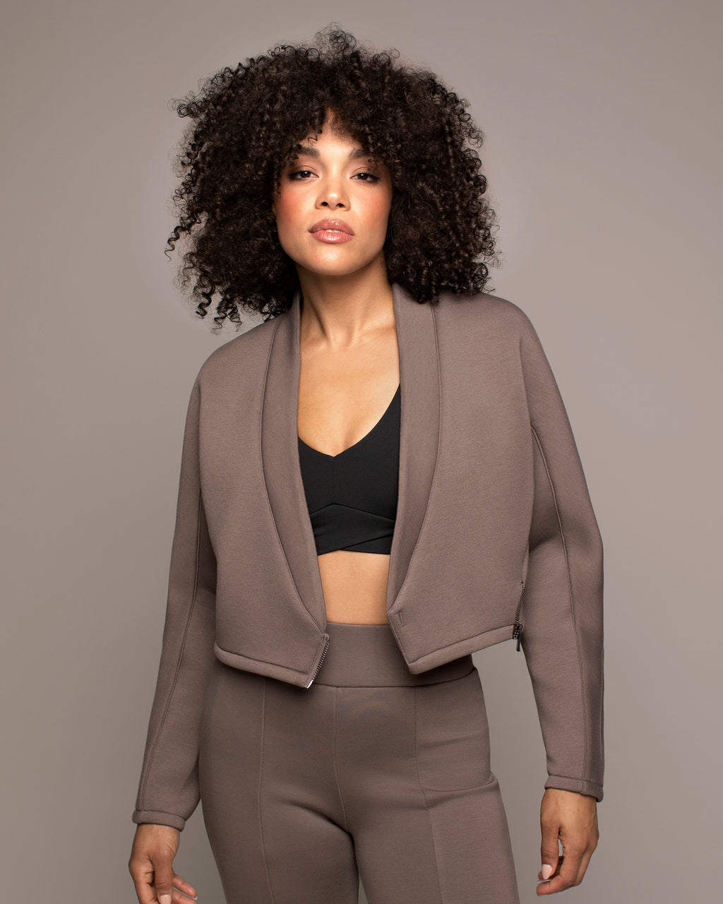 Volta Wrap Jacket - Deep Taupe