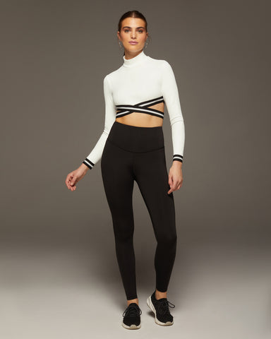 Apex Ribbed Long Sleeve Top - Ivory