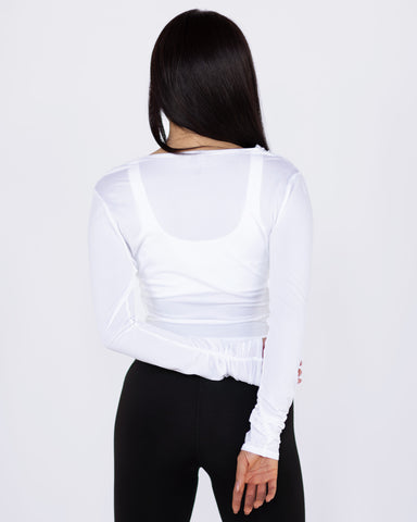 Aria Long Sleeve Top - White