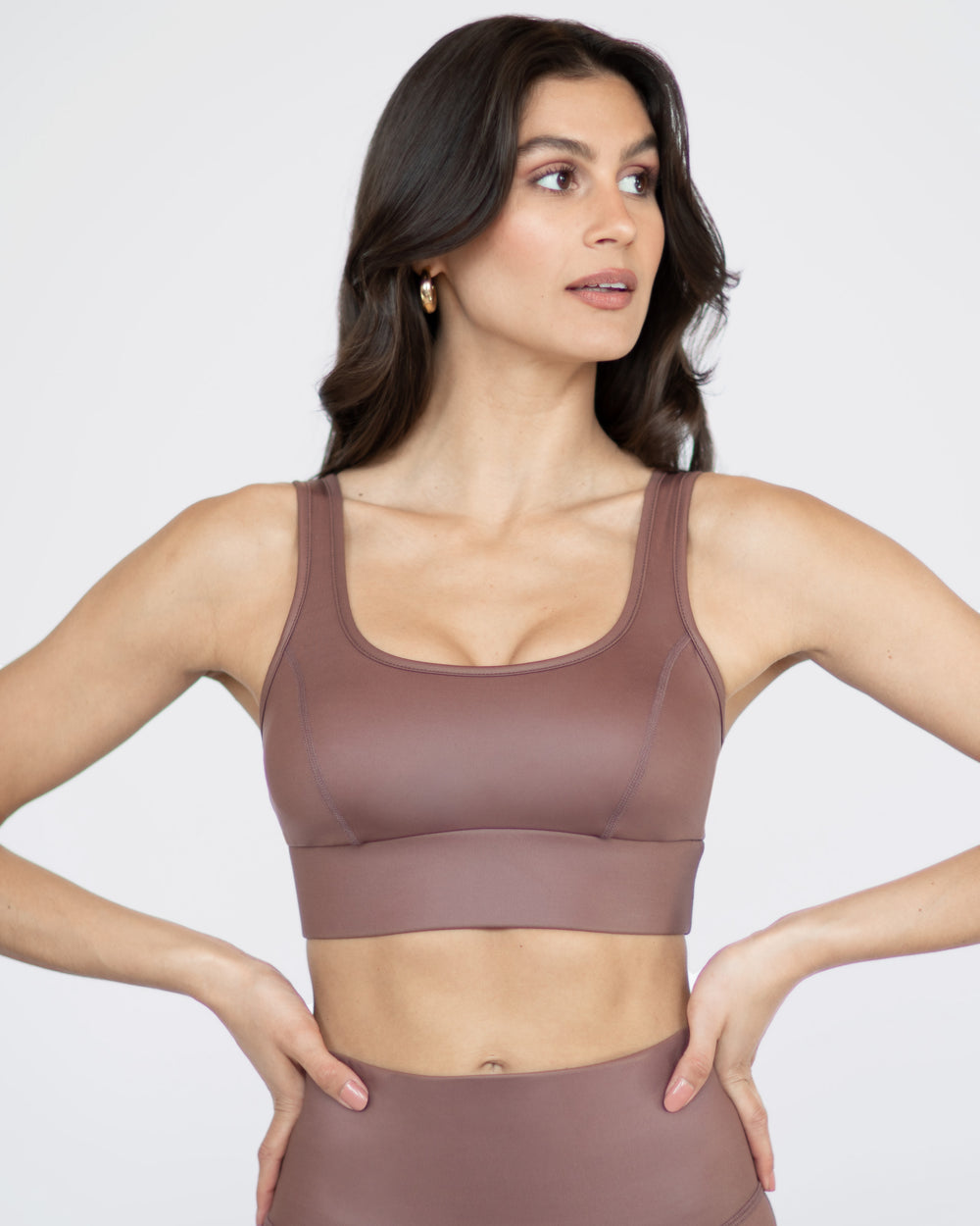 Basal Gloss Longline Bra - Rosewood