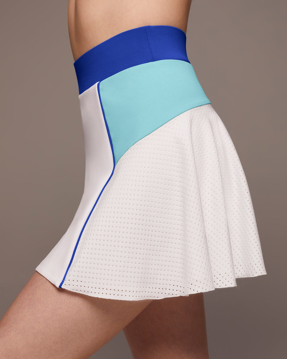 Electric Tennis Skirt w/ Shorts - White/Island Blue/Royal Blue