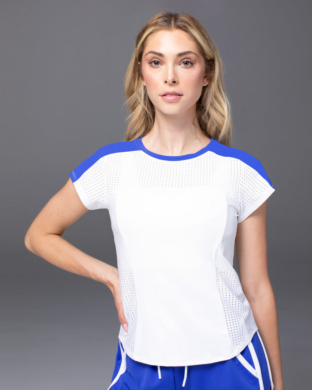 League Top - White/Royal Blue